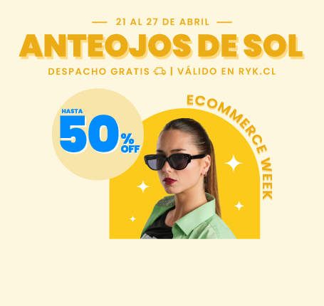 Hasta 50% anteojos de sol