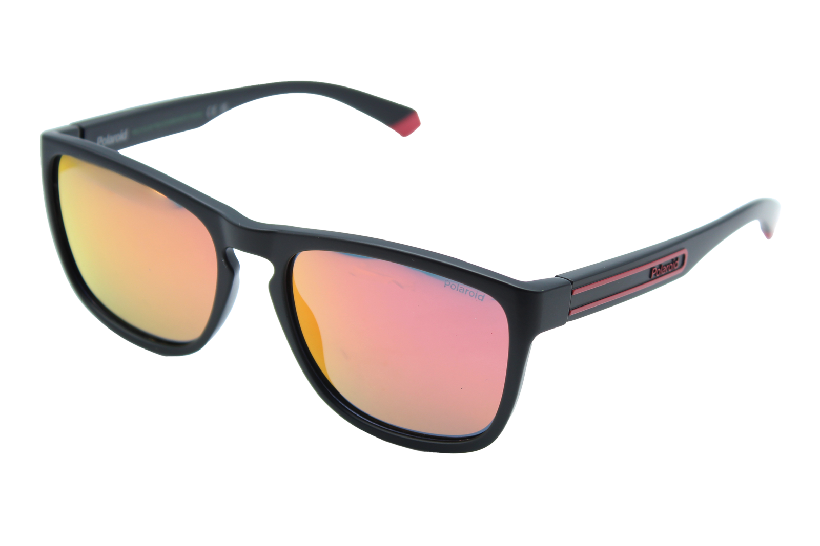 Gafas De Sol Polaroid PLD 2161/S Unisex Adulto - Montura Rectangular Negro/Rojo, Estilo Activo